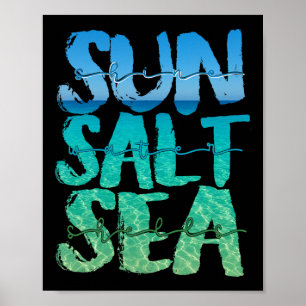 Sonne Sand Meer Salz Strand Kreuzfahrt Schiff Somm Poster