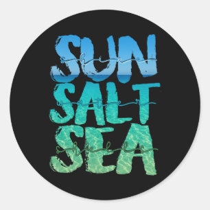 Sonne Sand Meer Salz Strand Kreuzfahrt Schiff Somm Runder Aufkleber