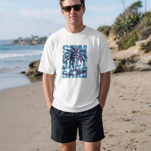 Sonne Sand Surfen Tropischer Strand T-Shirt
