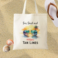 Sonne, Sand und Tan Lines" Personalisierter Strand