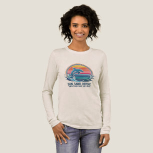 Sonne, Sand, Wiederholung, Einfache Tage, Salzige Tri-Blend Shirt