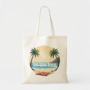 Sonne, Sand, Wiederholung, Sommerurlaub Tragetasche