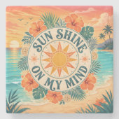 Sonne Scheint Auf Meinem Geist Steinuntersetzer (Vorderseite)