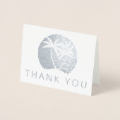 Sonne schimmern mit schwingenden Palmen Vielen Dan Folienkarte (Vorderseite)