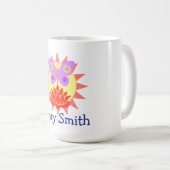 Sonne, Schmetterling und Blume Kaffeetasse (VorderseiteRechts)
