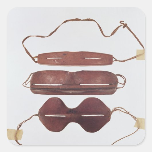 Sonne/Schnee-Brille Quadratischer Aufkleber (Vorderseite)