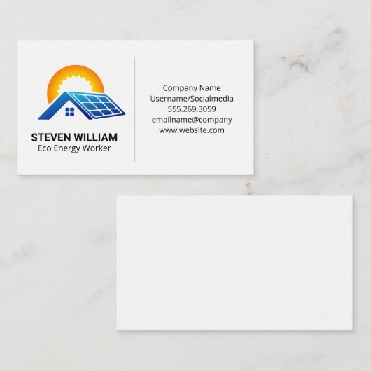 Sonne | Sonnendach Visitenkarte (Vorne/Hinten)
