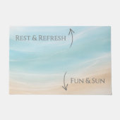 Sonne & Spaß / Ruhe & Erholung Strandhaus Willkomm Fußmatte (Vorderseite)