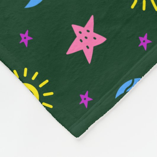 Sonne, Starts und Mond Fleece Blanket (Ecke)