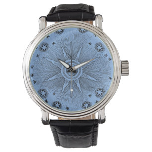 Sonne Sterne Antike Nacht Himmel Mittelalter Zodia Armbanduhr