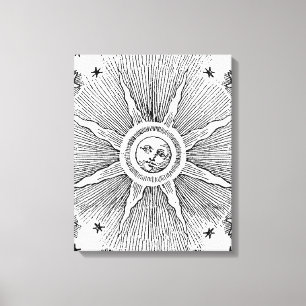 Sonne Sterne Antike Nacht Himmel Mittelalter Zodia Leinwanddruck