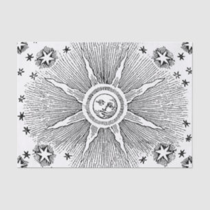 Sonne Sterne Antike Nacht Himmel Mittelalter Zodia Seidenpapier