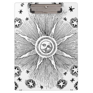 Sonne Sterne Antike Nacht Himmel Mittelalterlicher Klemmbrett