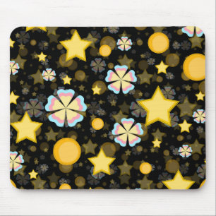 Sonne Sterne Blumen Glitter Muster Design  Mousepad