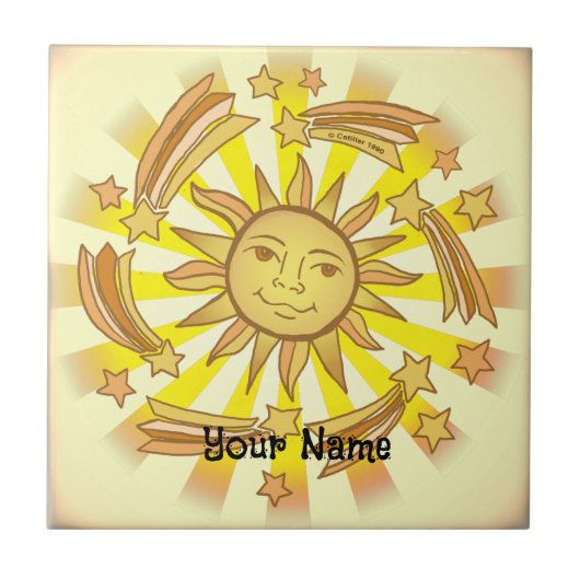 Sonne Sterne Fliese (Vorderseite)