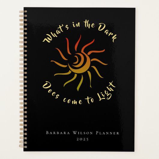 Sonne strahlt dunkle bis helle Redewendungen perso Planer (Vorderseite)