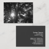 Sonne strahlt durch Bäume B&W Visitenkarte (Vorne/Hinten)
