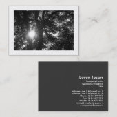 Sonne strahlt durch Bäume B&W Visitenkarte (Vorne/Hinten)