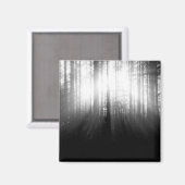 Sonne strahlt durch Bäume im Wald Magnet (Vorderseite/Rückseite)