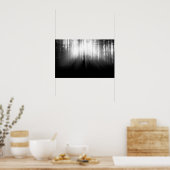 Sonne strahlt durch Bäume im Wald Poster (Küche)