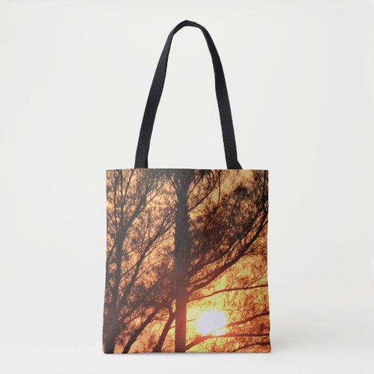 Sonne strahlt durch Palmen Tasche (Vorderseite)