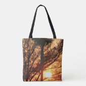 Sonne strahlt durch Palmen Tasche (Rückseite)