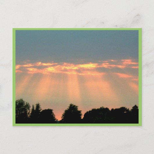 Sonne strahlt durch Wolken Postkarte (Vorderseite)