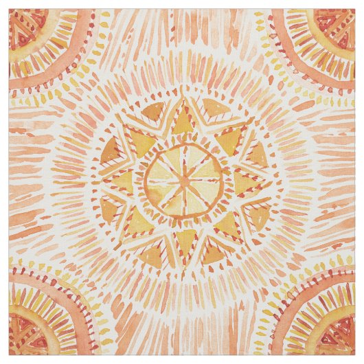 SONNE STRAHLT Mandala-Aquarell Stoff (Muster)