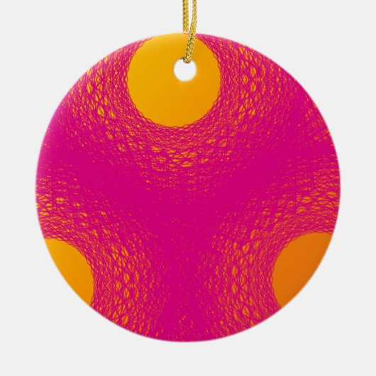 Sonne strahlt violette Lichter Keramik Ornament (Vorne)