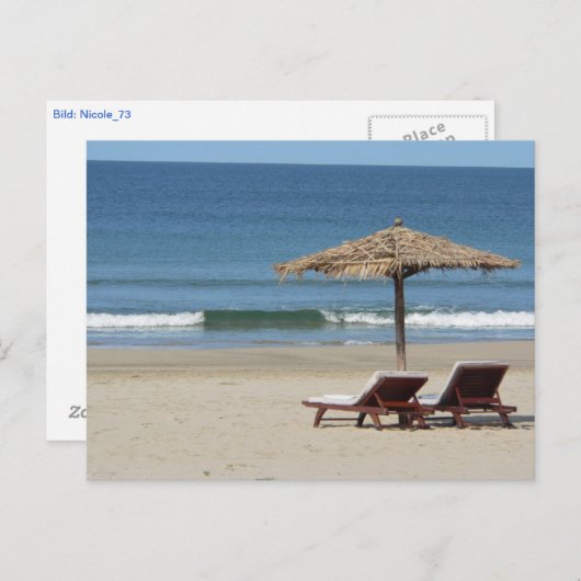 Sonne, Strand und Meer Postkarte (Vorne/Hinten)