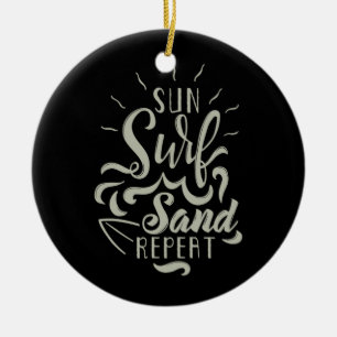Sonne Surfen Sand Wiederholung Keramik Ornament