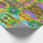 Sonne tanken - grüne Sonnenblume Geschenkpapier (Ecke)