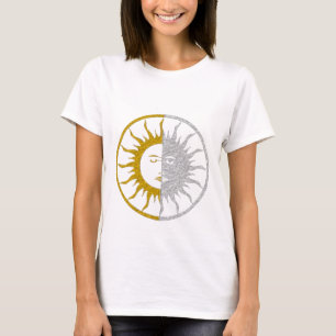 SONNE u. MOND - Goldsilber T-Shirt