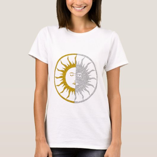 SONNE u. MOND - Goldsilber T-Shirt (Vorderseite)