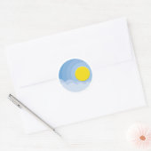 Sonne über dem klassischen Rundaufkleber Runder Aufkleber (Umschlag)