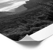 Sonne über dem Tal Jose Schwarz-Weiß-Foto Poster (Ecke)