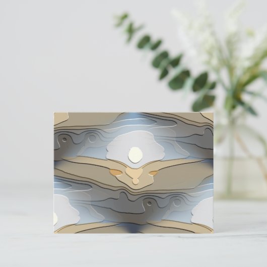 SONNE ÜBER DEN ABSTRAKTEN HÜGELN POSTKARTE (Stehend Vorderseite)