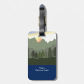 Sonne über den Bergspitzen Gepäckanhänger (Rückseite vertikal)