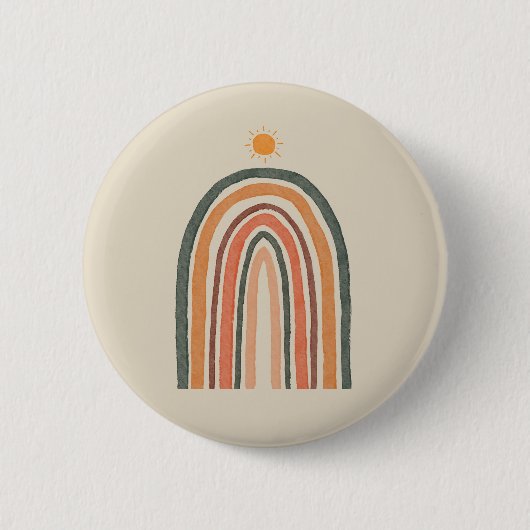 Sonne über einem Regenbogen Button (Vorderseite)