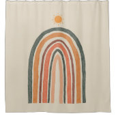 Sonne über einem Regenbogen Duschvorhang (Vorderseite)