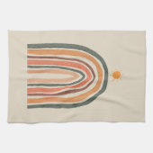 Sonne über einem Regenbogen Geschirrtuch (Horizontal)