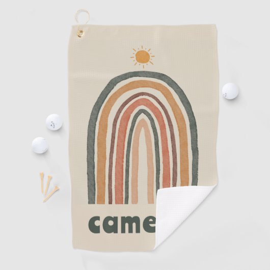 Sonne über einem Regenbogen Golfhandtuch (Insitu)