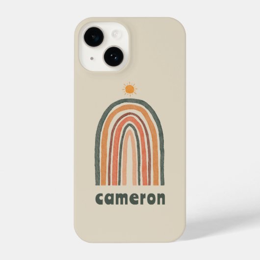 Sonne über einem Regenbogen iPhone Hülle (Rückseite)