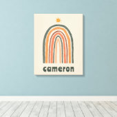 Sonne über einem Regenbogen Leinwanddruck (Insitu (Holzboden))