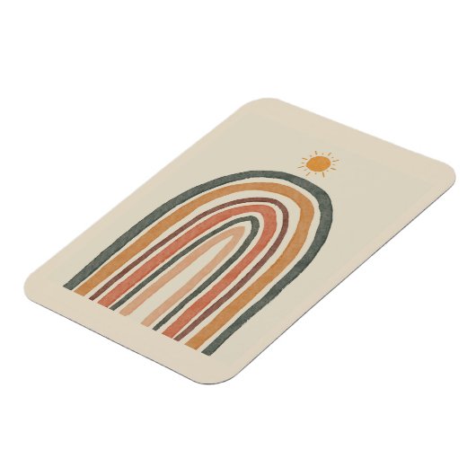 Sonne über einem Regenbogen Magnet (Linke Seite)