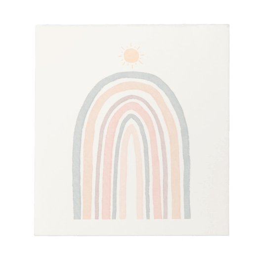Sonne über einem Regenbogen Notizblock (Vorderseite)