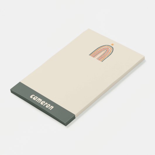 Sonne über einem Regenbogen Post-it Klebezettel (angewinkelt)