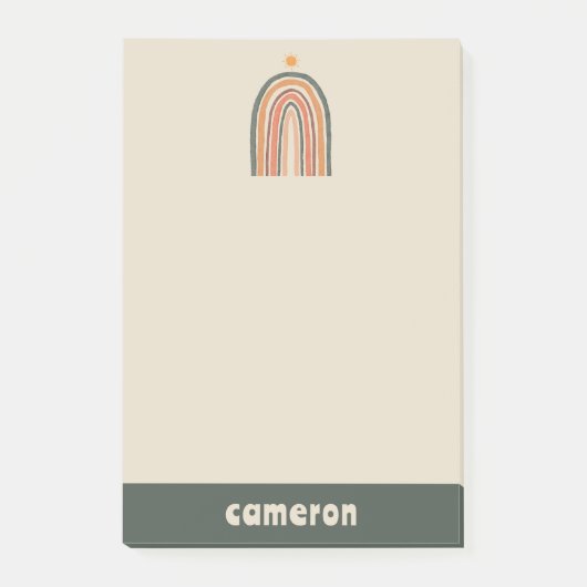 Sonne über einem Regenbogen Post-it Klebezettel (Vorderseite)