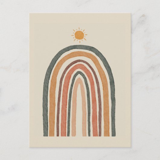 Sonne über einem Regenbogen Postkarte (Vorderseite)