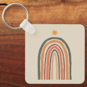 Sonne über einem Regenbogen Schlüsselanhänger (Vorderseite)